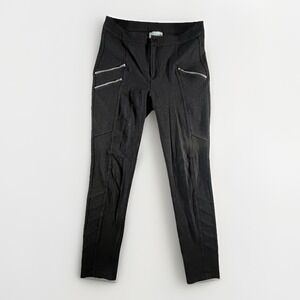 Athleta Mid Rise‎ Twill Ponte Moto Pant Black Womens Size 8 Stretch Jeggings